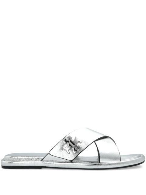 Tory Burch logo-plaque sandals - Silver - zdjęcie produktu nr 1