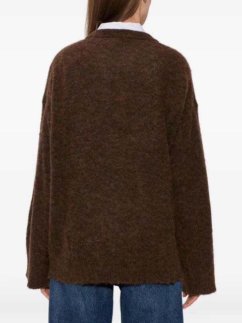 GANNI cherry-graphic sweater - Brown