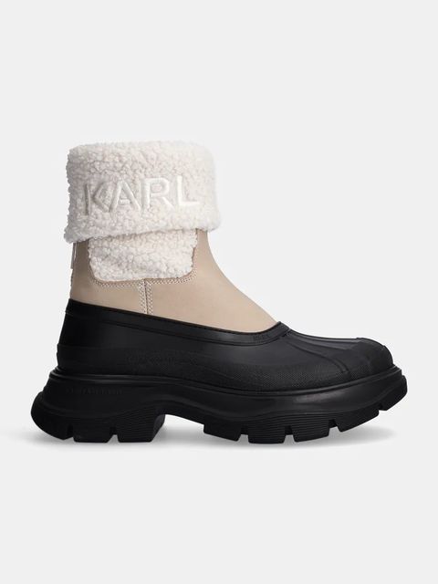 Karl Lagerfeld śniegowce LUNA SNOW damskie kolor beżowy na platformie lekko ocieplone KL42965 - zdjęcie produktu nr 2