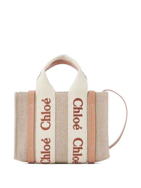 Chloé mini Woody tote bag - Neutrals - zdjęcie produktu nr 2