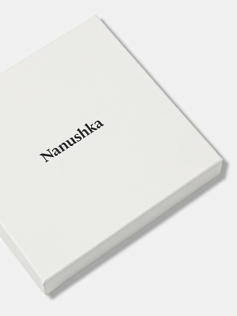 Nanushka chusta jedwabna kolor beżowy wzorzysta NU25PFSC00505