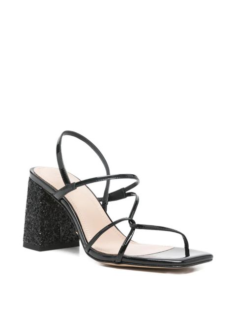 SANDRO glitter block-heeled sandals - Black - zdjęcie produktu nr 2