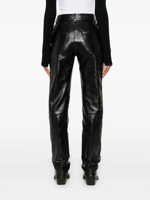 Marine Serre moonogram-embossed straight trousers - Black