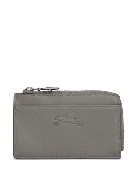 Longchamp Le Pliage textured leather cardholder - Grey - zdjęcie produktu nr 1