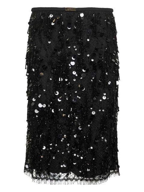 Gucci sequin-embroidered buckle midi skirt - Black - zdjęcie produktu nr 1