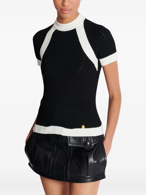 Balmain short-sleeved knit top - Black