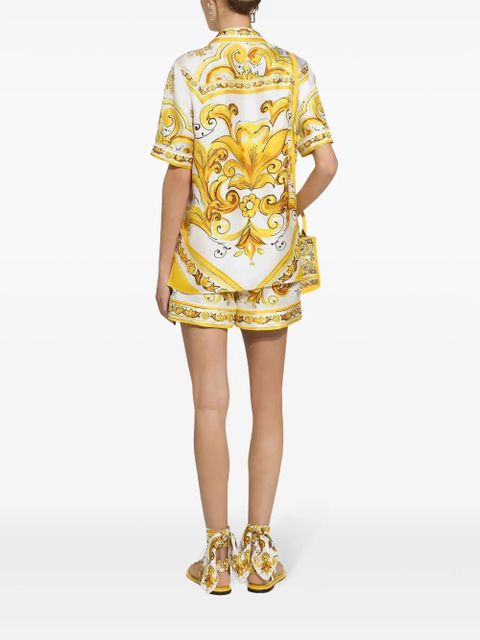 Dolce & Gabbana Majolica-print silk shirt - Yellow