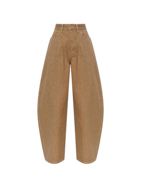 Jacquemus pleat-detail wide-leg denim jeans - Brown - zdjęcie produktu nr 1