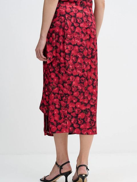 Never Fully Dressed spódnica Cherry Jaspre kolor czerwony maxi prosta NFDSK802