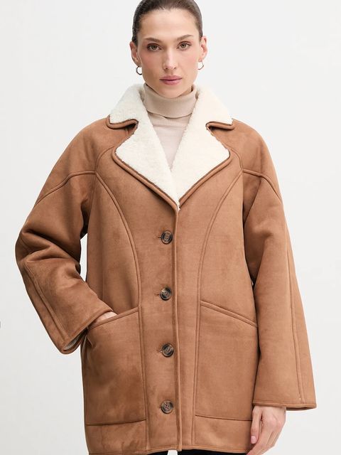 Pepe Jeans płaszcz kolor brązowy PL4024362 - zdjęcie produktu nr 1