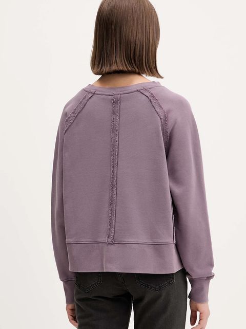 Guess Originals bluza bawełniana damska kolor fioletowy z aplikacją W5BQ27 KCPR1