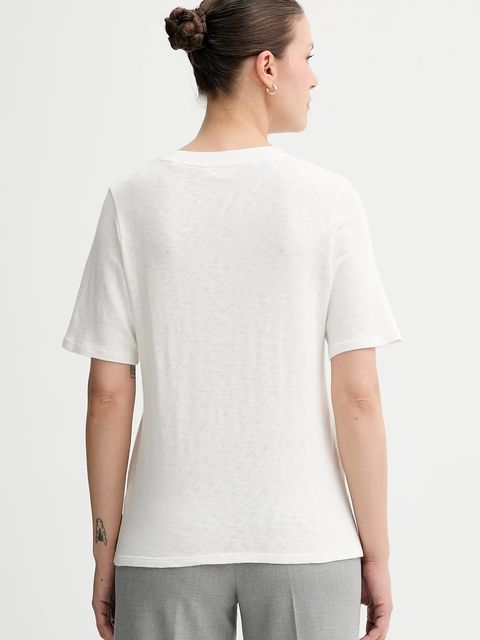 Marc O'Polo t-shirt bawełniany damski kolor beżowy 5000006282