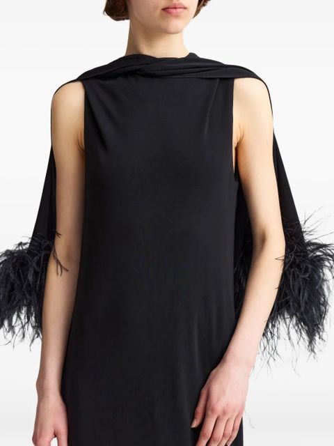 16Arlington Adelar feather-trim gown - Black