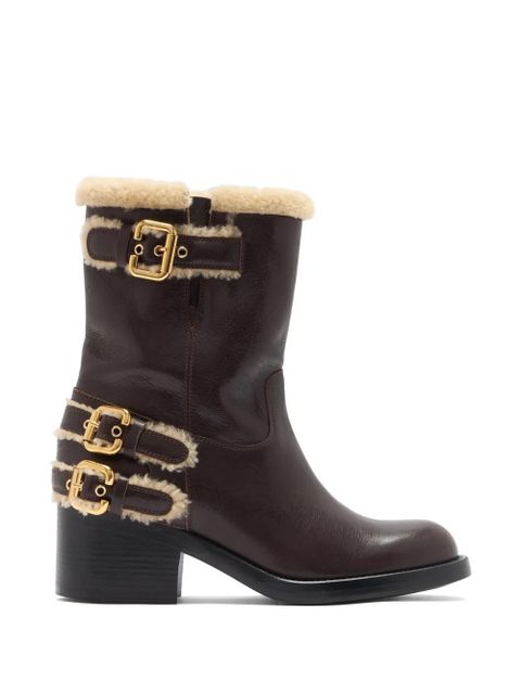 Chloé Dakota buckle shearling boots - Brown - zdjęcie produktu nr 1