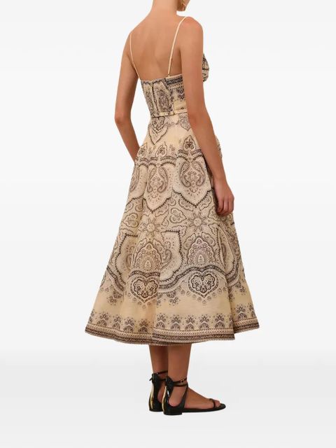 ZIMMERMANN Luna twist printed midi dress - Neutrals