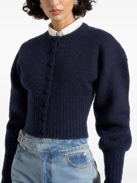 Manière De Voir Mayla cinched-ribbed cardigan - Blue