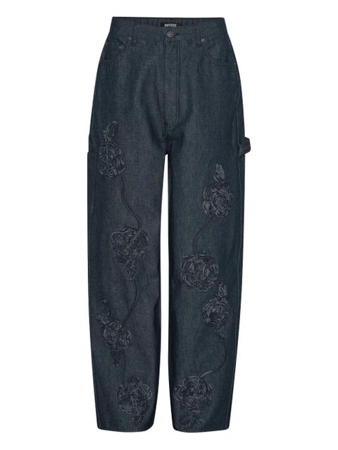 ROTATE BIRGER CHRISTENSEN rose-embroidery five-pocket jeans - Blue - zdjęcie produktu nr 1