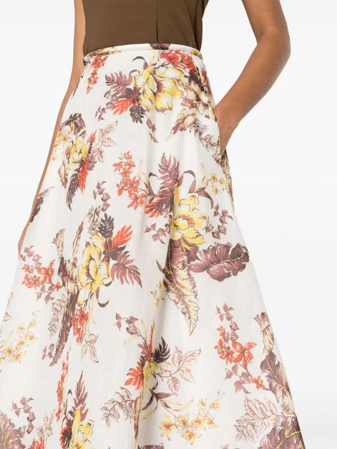 ZIMMERMANN Matchmaker floral-print A-line skirt - Neutrals