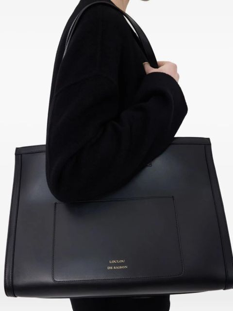LouLou de Saison Anyla leather tote bag - Black