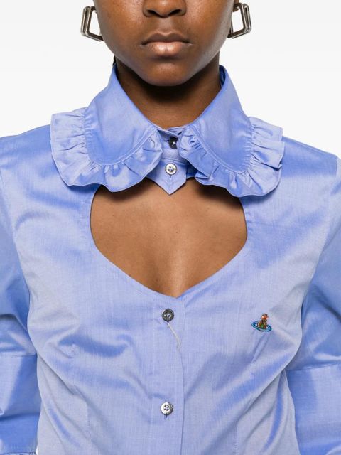 Vivienne Westwood ruffled cutout shirt - Blue