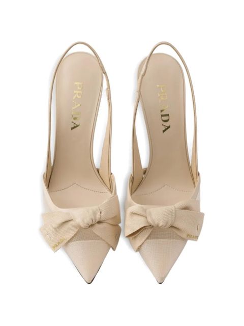 Prada leather heeled pumps - Neutrals