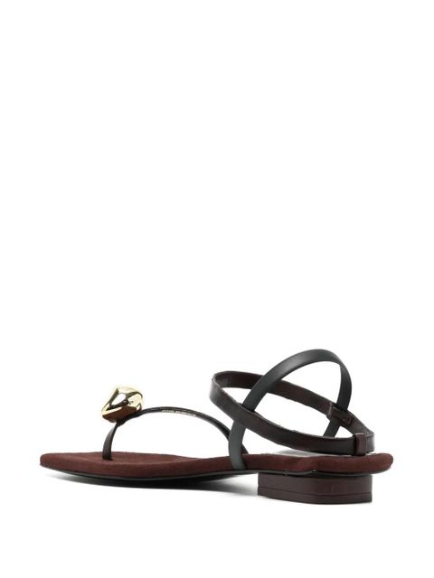 Cult Gaia Illene square-toe leather sandals - Neutrals