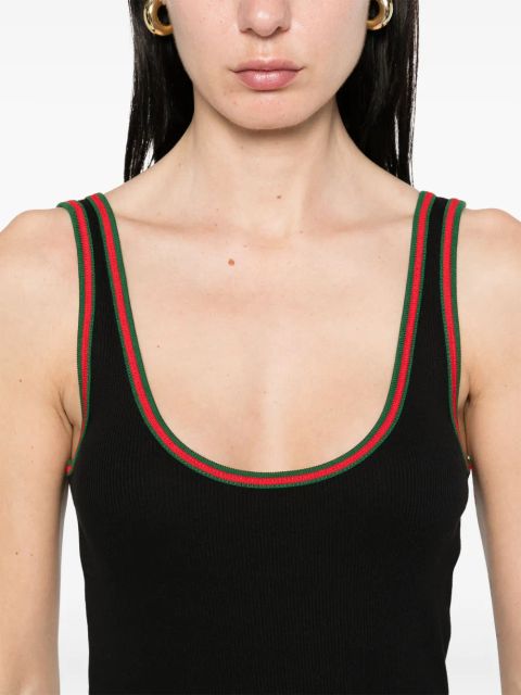 Gucci Web-trim ribbed tank top - Black