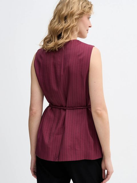 Sisley kamizelka kolor bordowy jednorzędowa 24QVLJ00V