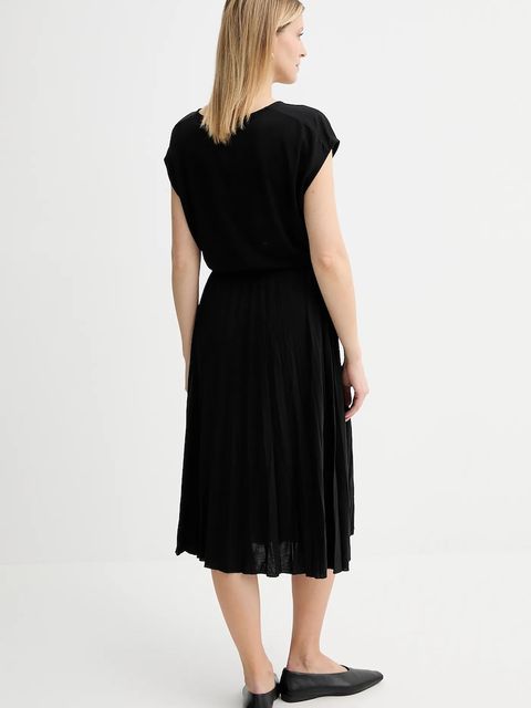 Marc O'Polo sukienka kolor czarny midi rozkloszowana 506212359111