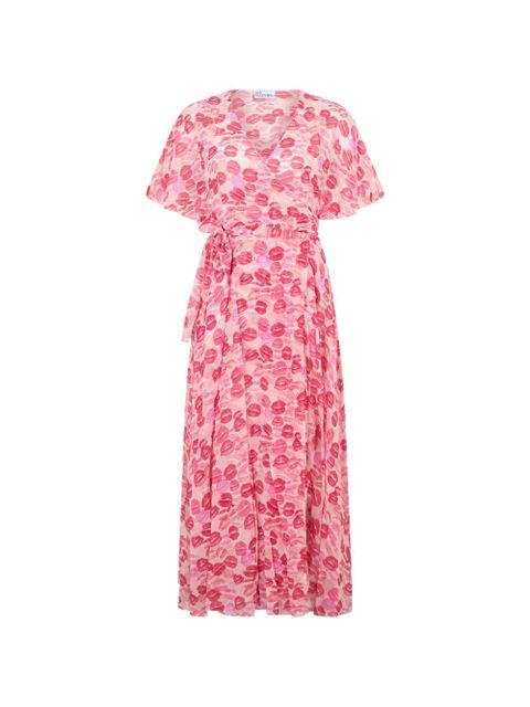 Valentino Garavani wrap floral-print midi dress - Pink - zdjęcie produktu nr 1