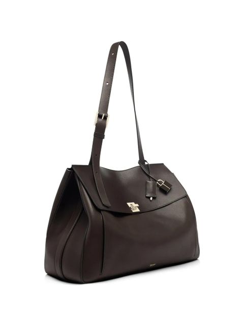 TOM FORD large Besace padlock-detail leather tote bag - Brown - zdjęcie produktu nr 2
