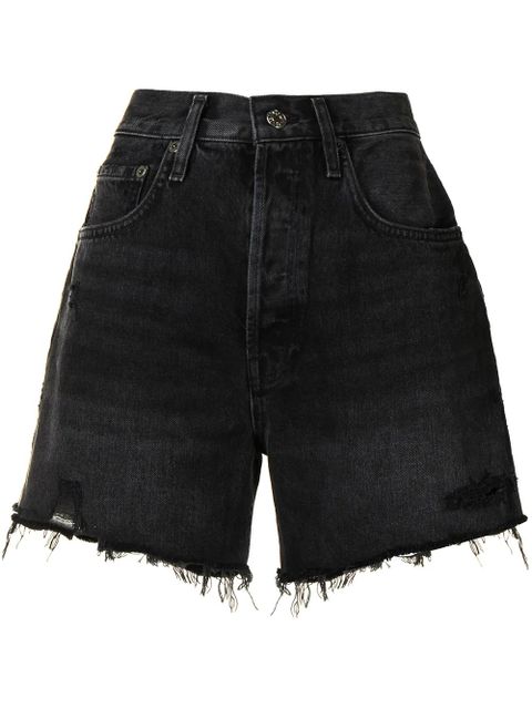 AGOLDE distressed-effect whiskering denim shorts - Grey - zdjęcie produktu nr 1