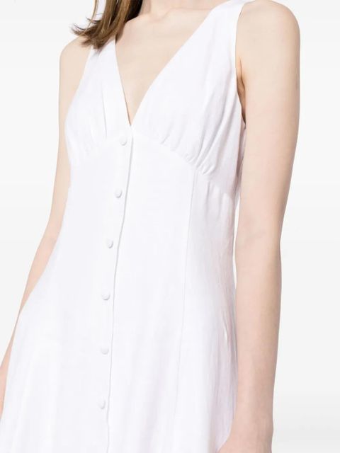 Reformation Sebastien linen V-neck dress - White