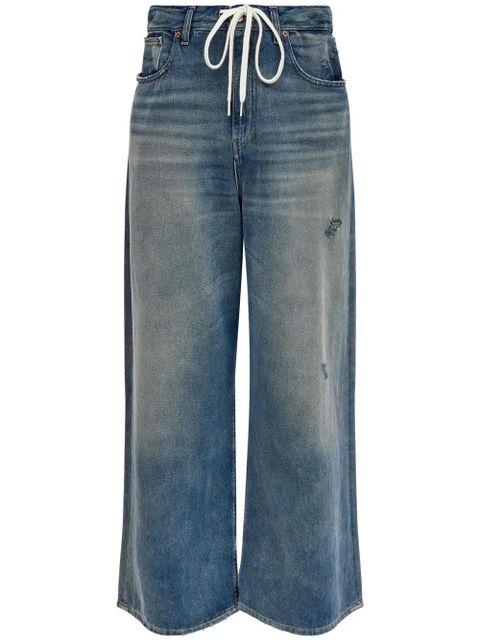 MM6 Maison Margiela drawstring-waistband wide-leg jeans - Blue - zdjęcie produktu nr 1