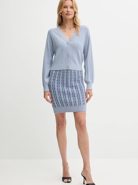 Guess kardigan LYLA damski kolor niebieski lekki W5YR01 Z2ZK2 - zdjęcie produktu nr 2