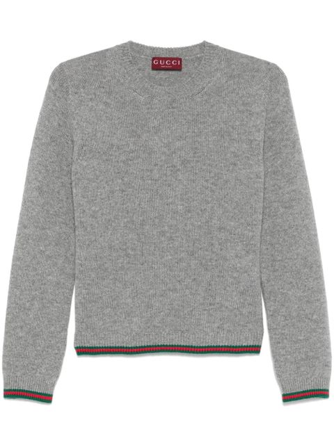 Gucci Web-trim sweater - Grey