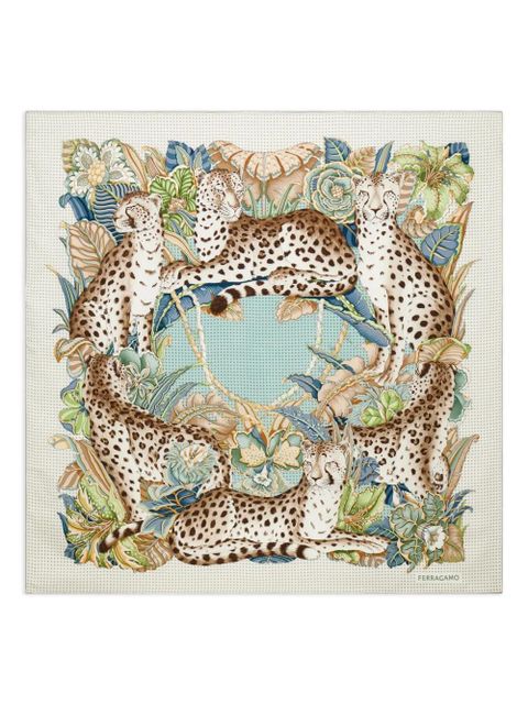 Ferragamo Cheetah-print silk scarf - Neutrals - zdjęcie produktu nr 1