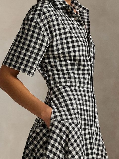 Polo Ralph Lauren sukienka bawełniana kolor czarny midi rozkloszowana 211A89374