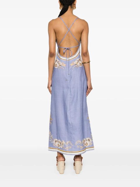 ZIMMERMANN Ottie linen maxi dress - Blue