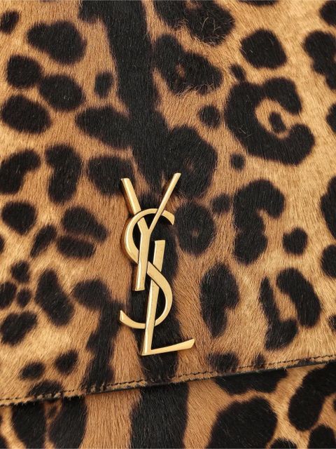 Saint Laurent Kate animal-print shoulder bag - Brown