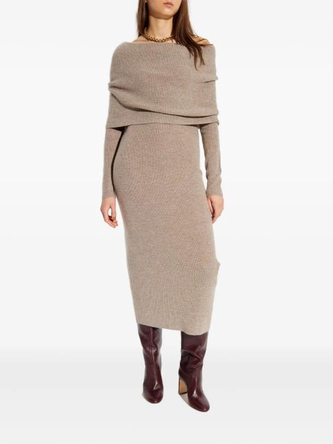 Cult Gaia Carline off-shoulder long-sleeve midi dress - Neutrals