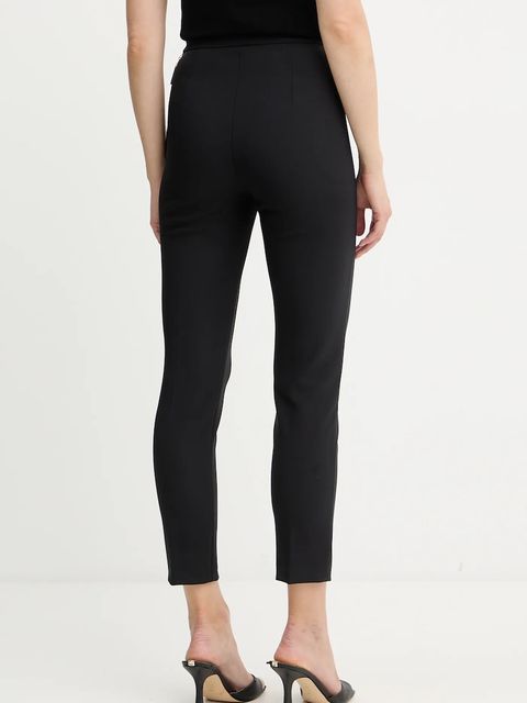 Elisabetta Franchi spodnie damskie kolor czarny dopasowane high waist PA12056E2