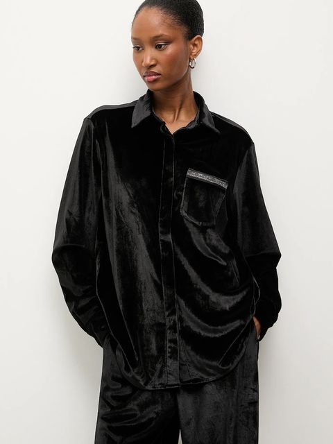 Answear.LAB koszula damska kolor czarny relaxed z kołnierzykiem klasycznym - zdjęcie produktu nr 1