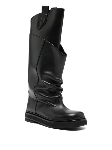 The Attico 35mm Passeggiata leather knee-high boots - Black - zdjęcie produktu nr 2