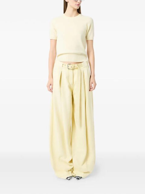 Blumarine belted canvas trousers - Yellow - zdjęcie produktu nr 1