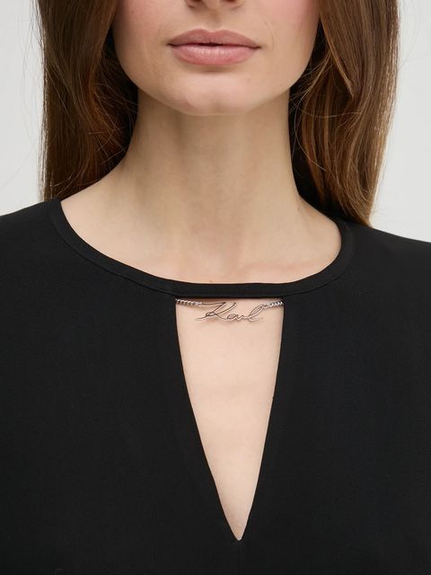 Karl Lagerfeld sukienka kolor czarny mini prosta A1W13022