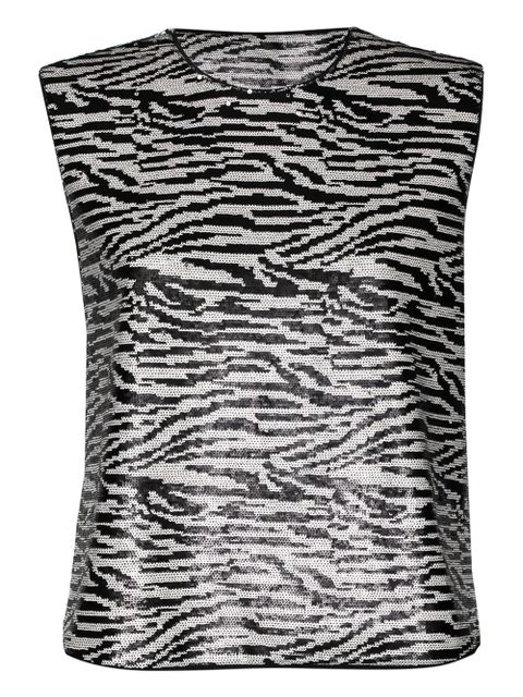 Self-Portrait zebra-print tank top - Black - zdjęcie produktu nr 1