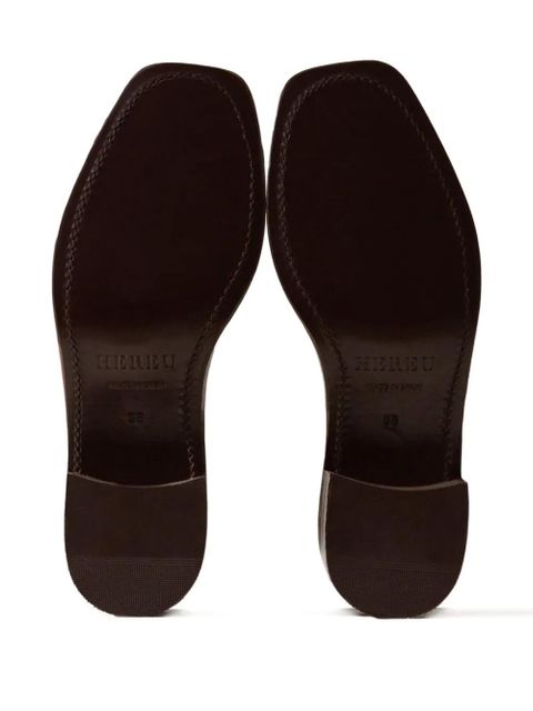 Hereu 50mm Picada buckle-fastening perforated pumps - Brown