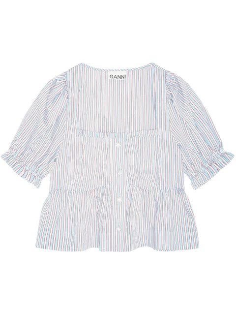 GANNI striped blouse - White - zdjęcie produktu nr 1