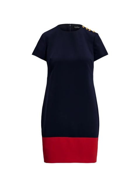 Lauren Ralph Lauren button colour-block mini dress - Blue - zdjęcie produktu nr 1